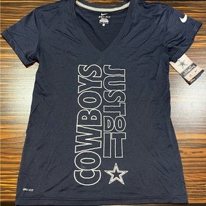 Nike Dri-FIT Legend Dallas Cowboys JUST DO IT Low Neck Women’s Top NWT $42 tags
